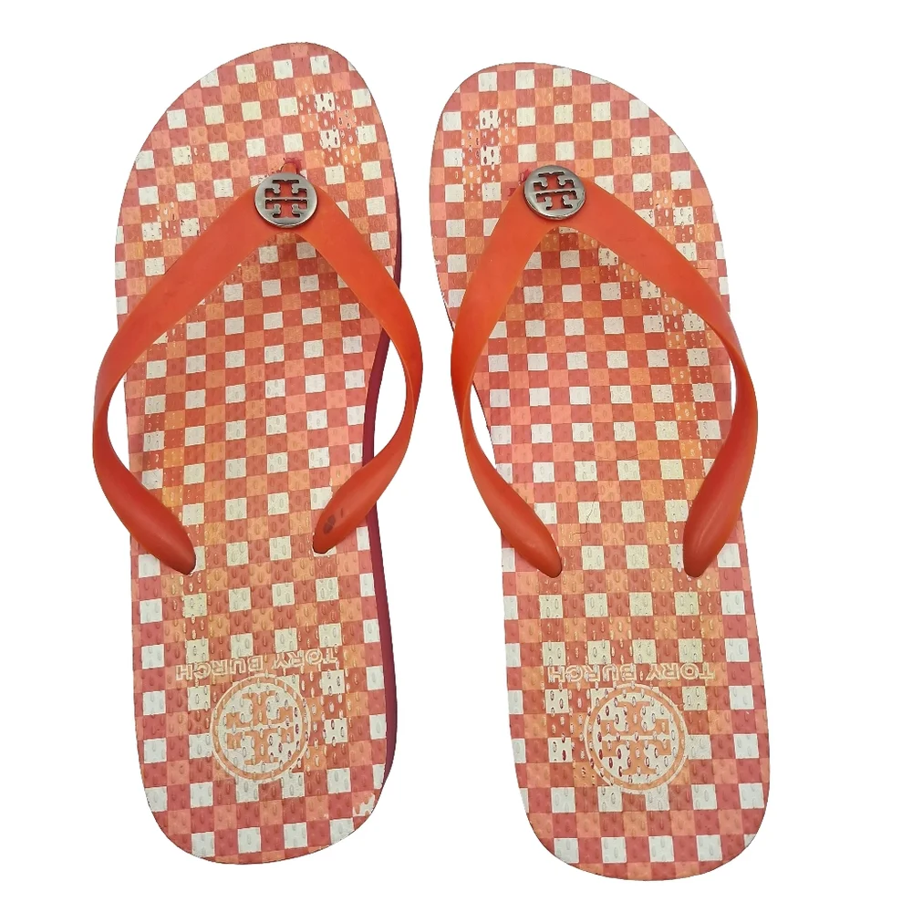 Tory Burch Gingham Platform Flip Flop Sandals - Picture 3 of 8